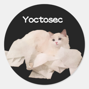 Sticker Rond Chat des Lumières Yoctosec