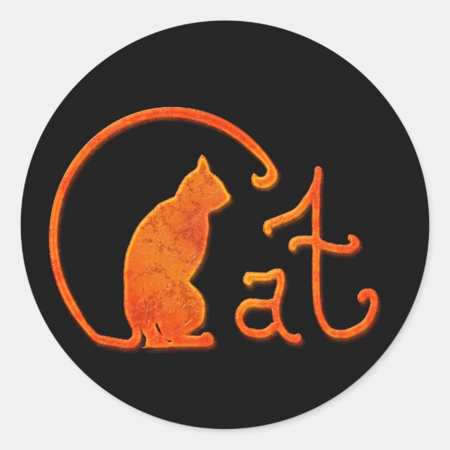 Sticker Rond Chat d'Halloween pour tous les Hallow's Eve (Devant)
