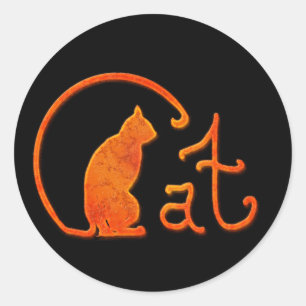 Sticker Rond Chat d'Halloween pour tous les Hallow's Eve