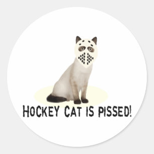Sticker Rond Chat d'hockey pissé