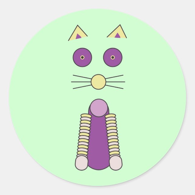 Sticker Rond Chat doux (Devant)
