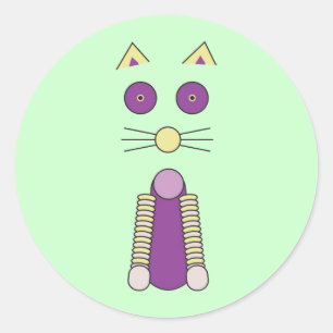 Sticker Rond Chat doux