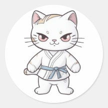 Chat du combattant Kavaii habillé en tenue karaté