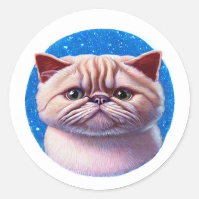 Sticker Rond Chat Exotique Shorthair (Devant)