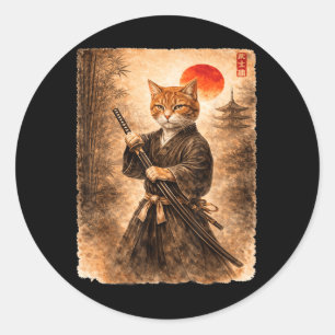 Sticker Rond Chat Graphique Drôle pour Hommes et Garçons de l'A