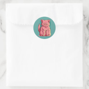 Sticker Rond Chat Grincheux