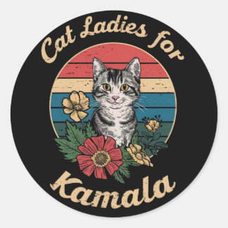 Sticker Rond Chat Ladies For Kamala (4)