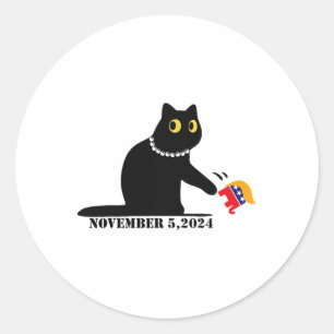 Sticker Rond Chat Ladies For Kamala Harris 2024