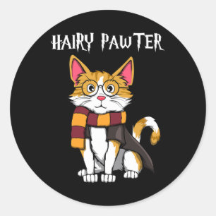 Sticker Rond Chat Magique Avec Gles Qui Chat