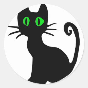 Sticker Rond Chat noir
