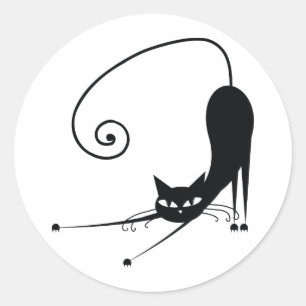 Sticker Rond Chat noir