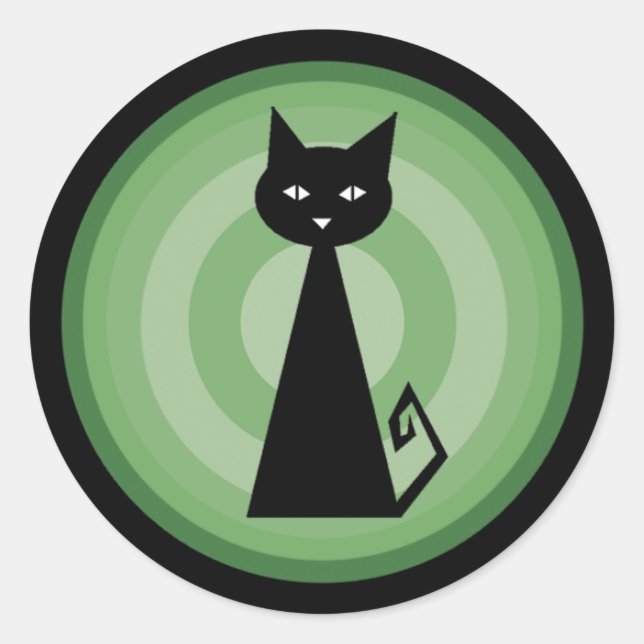 Sticker Rond Chat noir (Devant)