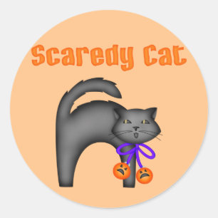 Sticker Rond Chat noir d'Halloween