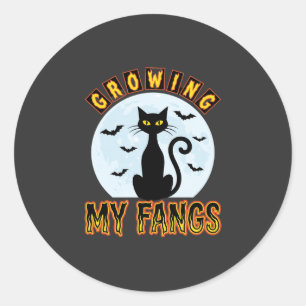 Sticker Rond Chat Noir Halloween Faisant Pousser Mes Crocs Desi