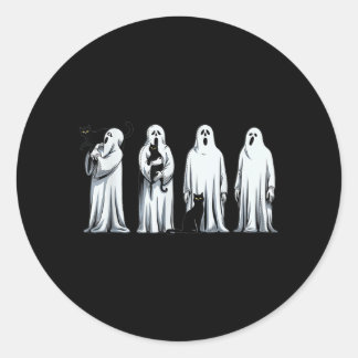 Sticker Rond Chat noir Halloween Fantôme Saison Sombre Femmes C