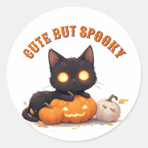 Sticker Rond Chat noir Kawaii Trick Or Treat Halloween 🎃