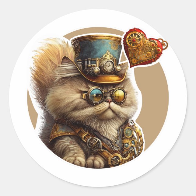 Sticker Rond Chat perse (Devant)