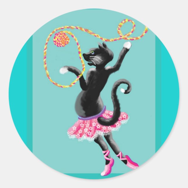 Sticker Rond chat peut danser (Devant)