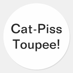 Sticker Rond Chat-Piss Toupee Splash-Art Hankamer Artjunkhaus