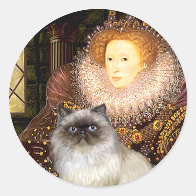 Sticker Rond Chat Queen-Himalaya 7 (Devant)