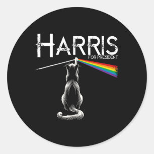 Sticker Rond Chat sans enfants Dames Drôle Chat Lady