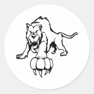 Sticker Rond Chat sauvage, chat sauvage, chat sauvage, chat,