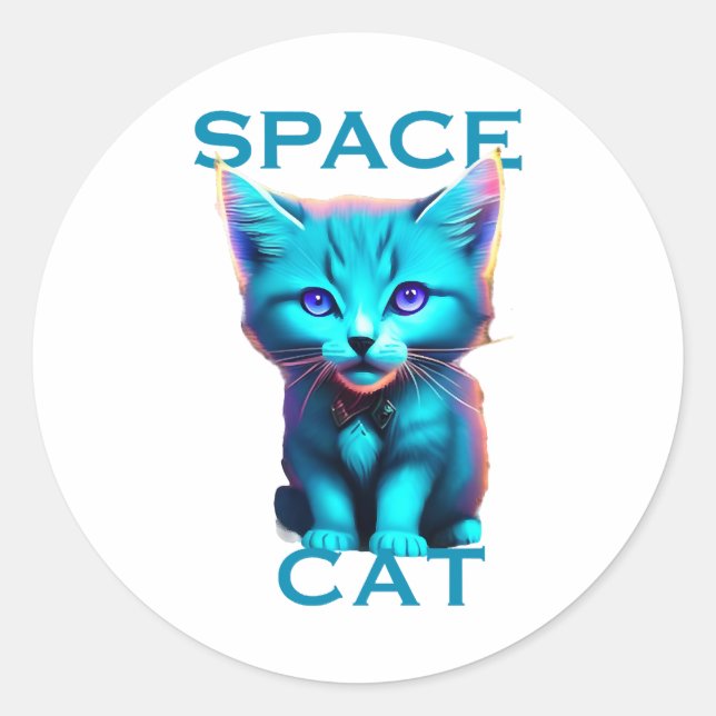 Sticker Rond Chat spatial (Devant)