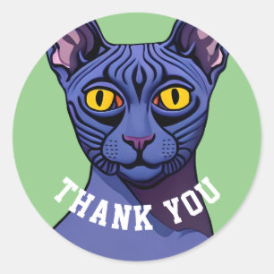 Sticker Rond Chat Sphynx
