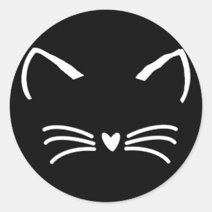 Sticker Rond Chat sucré Kitten visage