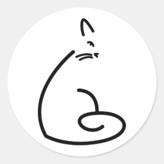 Sticker Rond Chat Tourbillonnant artistique Silhouette