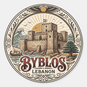 Sticker Rond Château de Byblos Liban