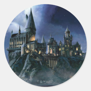 Sticker Rond Château de Harry Potter  Hogwares illuminés de Lun