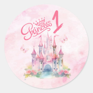 Sticker Rond Château de Princesse Magique