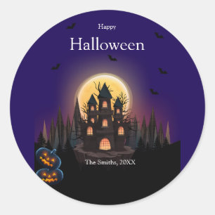 Sticker Rond Château d'Halloween