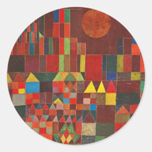 Sticker Rond Château et Soleil, Paul Klee Expressionnisme Figur