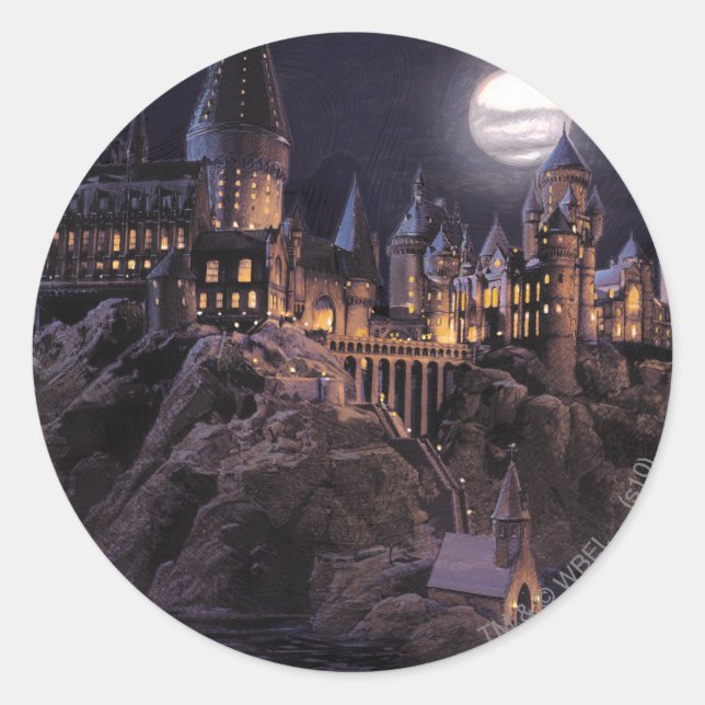 Sticker Rond Château Harry Potter | Grand lac à Hogwarts (Devant)