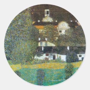 Sticker Rond Château Kammer sur l'Attersee II de Gustav Klimt