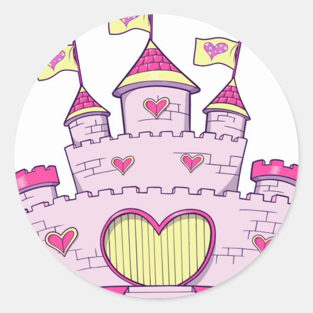 Sticker Rond Château Princess (Devant)