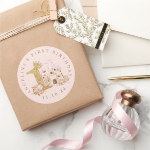 Sticker Rond Château Princesse 1er anniversaire