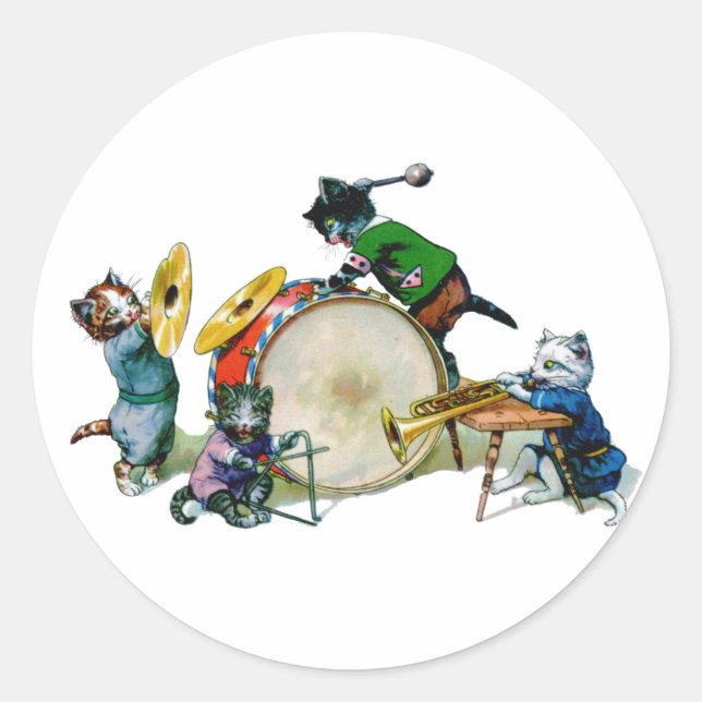 Sticker Rond Chats de jazz (Devant)