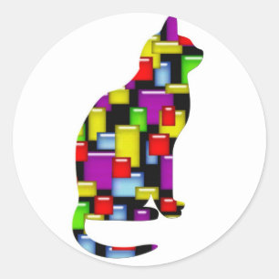 Sticker Rond chats en mosaïque