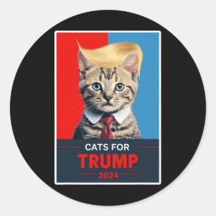 Sticker Rond Chats Pour L'Élection Trump 2024 1