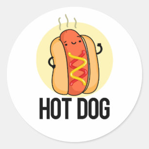 Sticker Rond Chaud Chien Funny Snack Pun