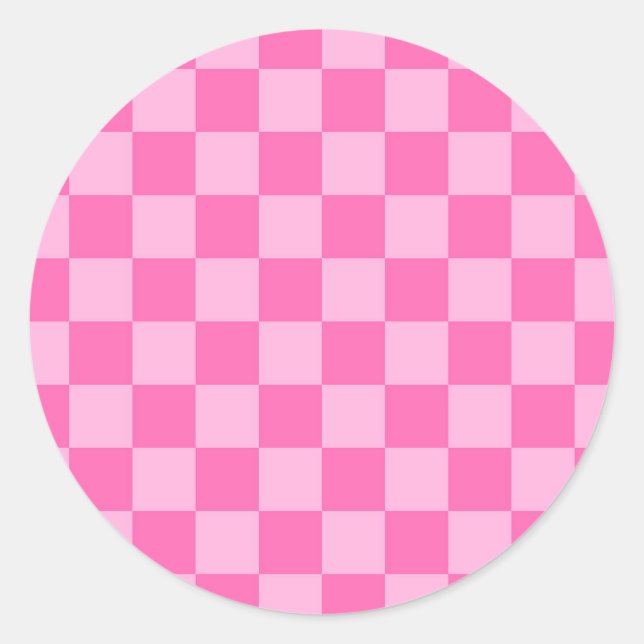 Sticker Rond Chaud Pink Checkerboard (Devant)