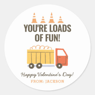 Sticker Rond Chaudière de construction Camion pour enfants Sall