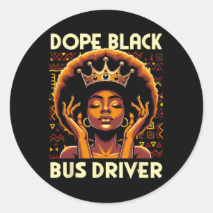 Sticker Rond Chauffeur de bus noir drogue afro-américain Afro M