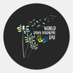 Sticker Rond Chaussettes Dandelion World Down Syndrome Sensibil