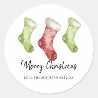 Chaussettes de Noël Rouge Vert Joyeux Noël