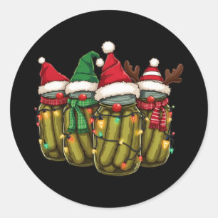 Sticker Rond Chaussettes Retro en conserve Noël Léger Pick fait