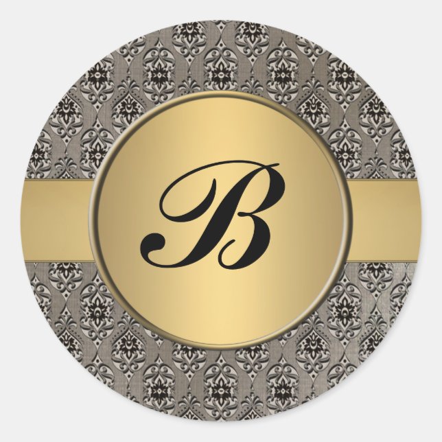 Sticker Rond Chaussure autocollante pour enveloppe en or monogr (Devant)
